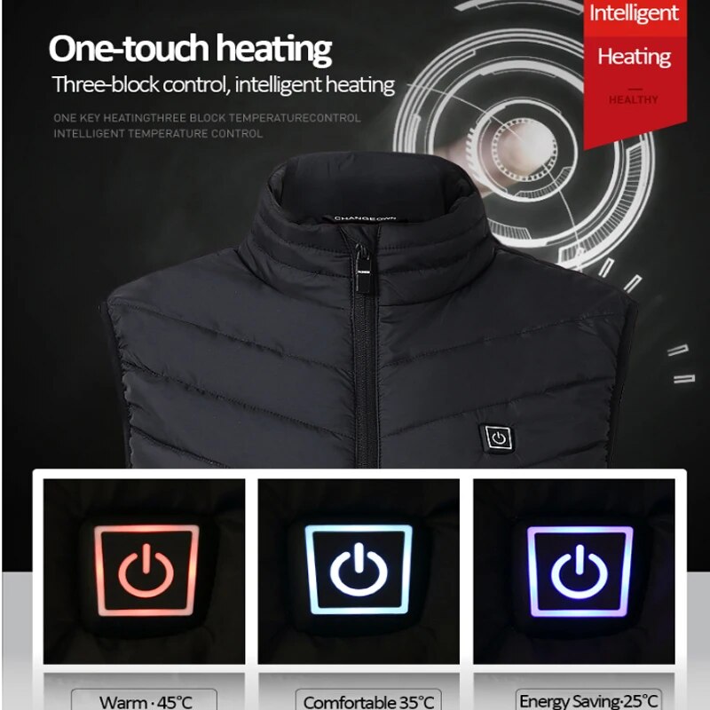 HeatFlex Vest: Winter-Ready USB Infrared Warmer