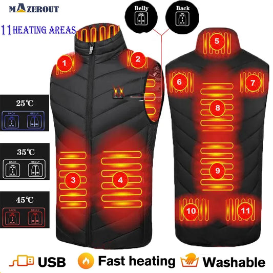 HeatFlex Vest: Winter-Ready USB Infrared Warmer