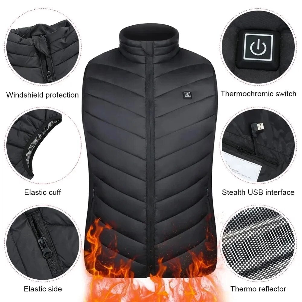 HeatFlex Vest: Winter-Ready USB Infrared Warmer